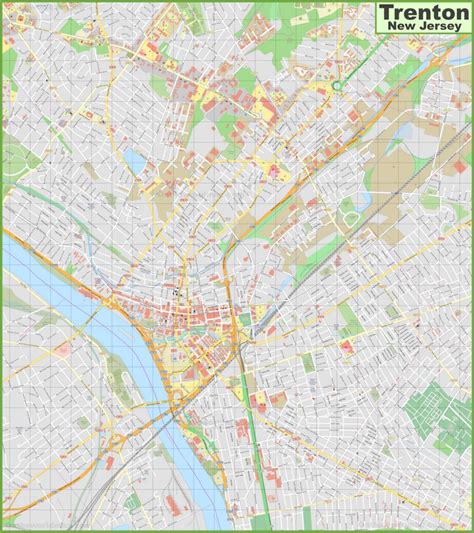 Large detailed map of Trenton