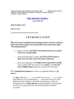 THE HOMECOMING Homecoming Sermon 2009 - … / the-homecoming-homecoming-sermon-2009.pdf / PDF4PRO