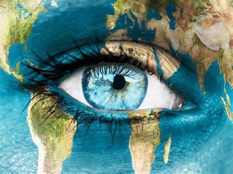 digital art, eyes, globe HD Wallpaper