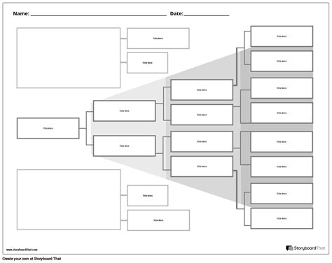 Simple Right Sided Tree Diagram Worksheet in Landscape