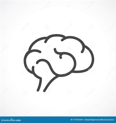 Simple Brain Fog With Question Mark Black And White Outline Icon. Flat ...