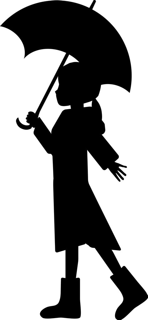 Girl Holding Umbrella Silhouette at GetDrawings | Free download