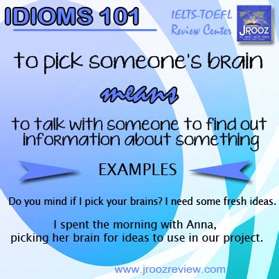 IDIOM 101: Pick Someone's Brain - Learn English with Pictures