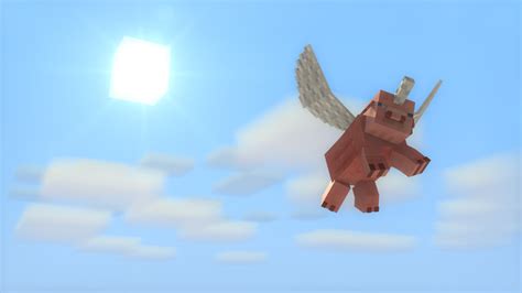 Minecraft Flying Pig HD Wallpaper