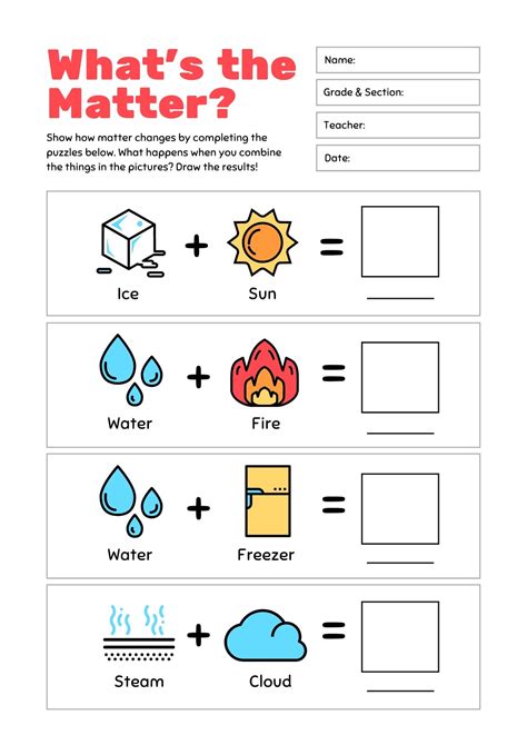 Changes In Matter Worksheet - Abhayjere.com