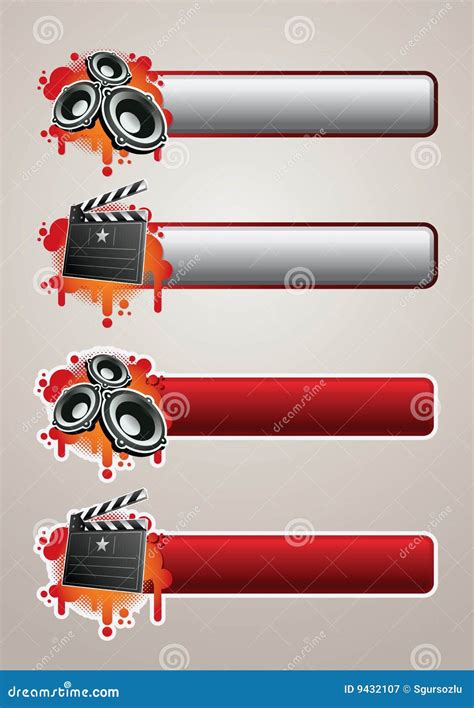 Entertainment Banner Set 2 stock vector. Illustration of instrument - 9432107