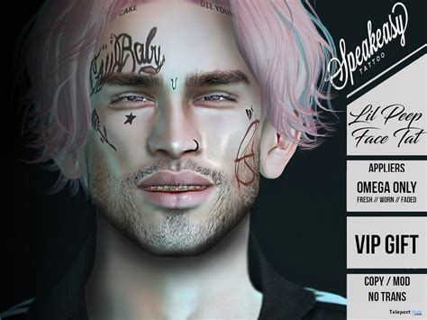 Lil Peep Face Tattoo December 2017 Group Gift by Speakeasy | Teleport Hub - Second Life Freebies ...