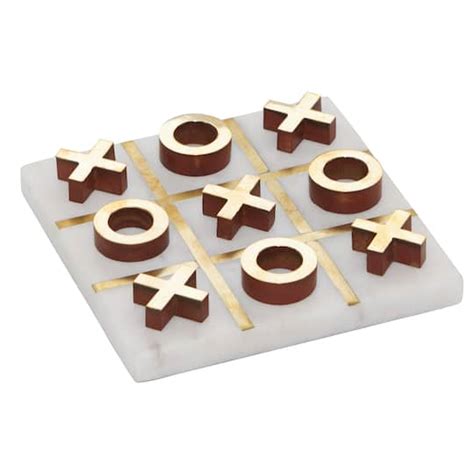 White & Gold Marble Tic-Tac-Toe Game Set | Michaels