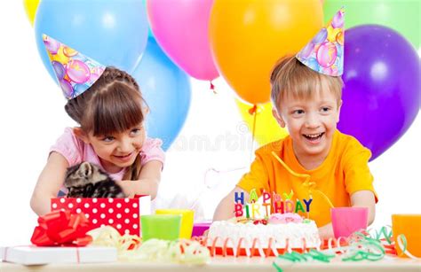 Happy Children Celebrating Birthday Party Stock Photo - Image of cheerful, celebration: 24701174