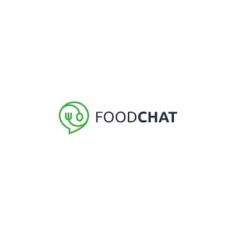 Premium Vector | Food chat logo