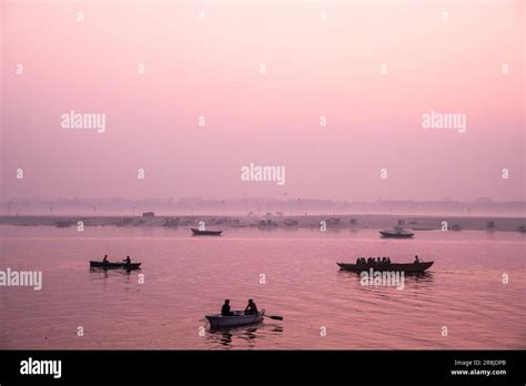 Sunrise on the Ganges, Varanasi, India Stock Photo - Alamy