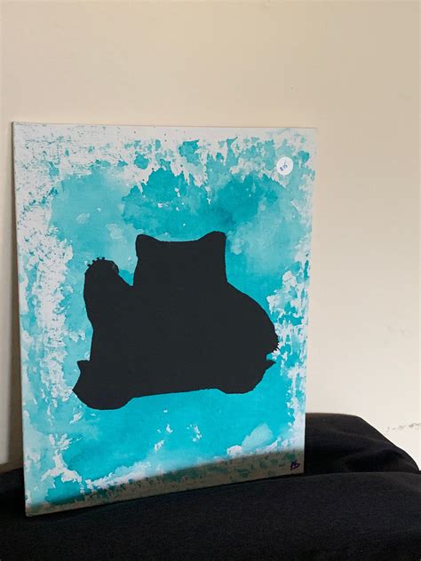 Snorlax Silhouette Painting - Etsy