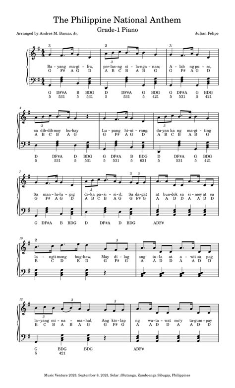 The Philippine National Anthem - A Cappella - Digital Sheet Music | Sheet Music Plus