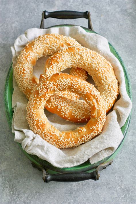 Easy Greek Bread Rings with Sesame Seeds - Marilena's Kitchen | Recipe | Greek bread, Bread ring ...