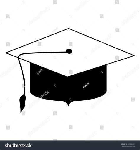 Black Silhouette Graduation Cap Stock Vector (Royalty Free) 520240393 ...