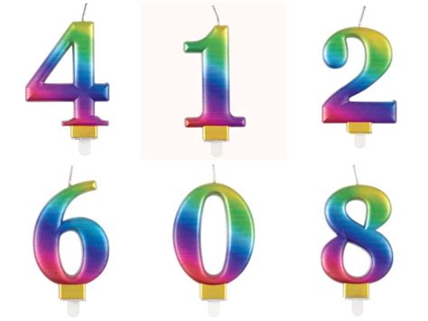 Rainbow Number Birthday Candle Number Candles - Etsy