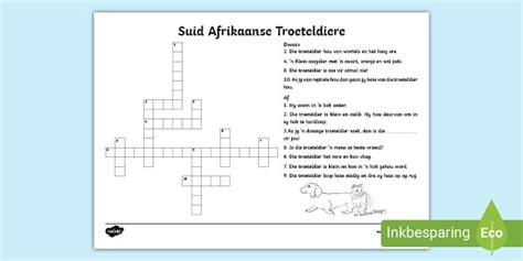 FREE! - Suid-Afrikaanse Troeteldiere Blokkiesraaisel