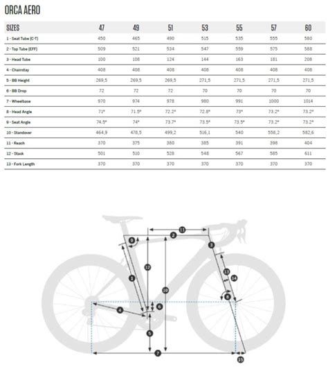 Orbea Orca Sizing Chart