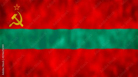 Transnistria flag is waving illustration. National flag of Transnistria ...