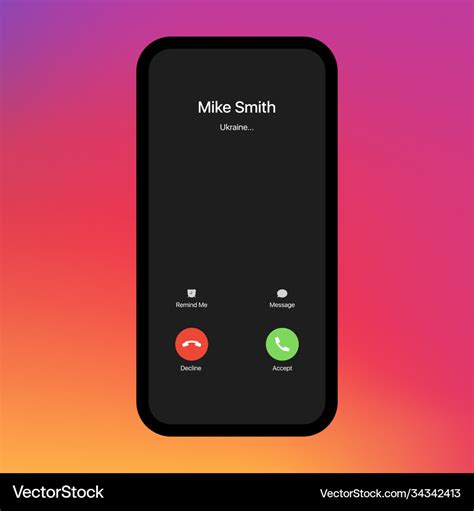 Iphone call screen interface accept button Vector Image