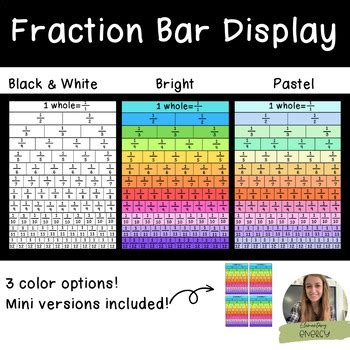 Fraction Bar Posters by elementaryenergy | TPT