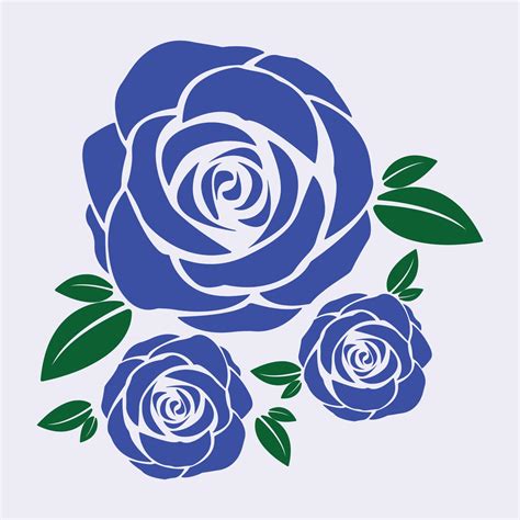 set of blue roses illustration 7511534 Vector Art at Vecteezy