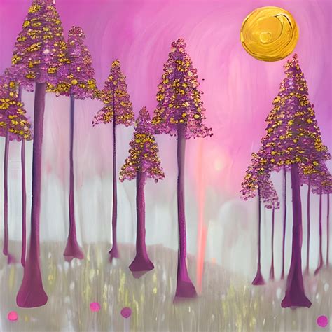 Pink Painted Forest Art Free Stock Photo - Public Domain Pictures