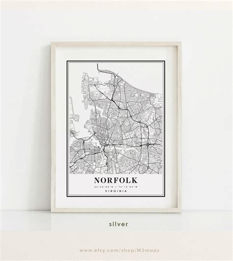 Norfolk Virginia Map Norfolk VA Map Norfolk City Map - Etsy