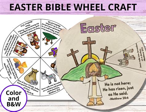 Easter Sunday School Craft Easter Bible Story Coloring Wheel - Etsy UK