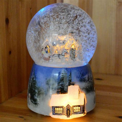 Musical Christmas Snow Globes Glitterdome Xmas Crystal Ball