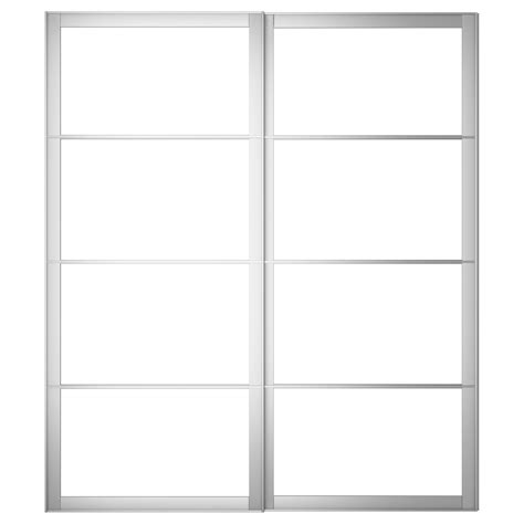 PAX Pair of sliding door frames & rail, aluminum, 78 3/4x92 7/8" - IKEA