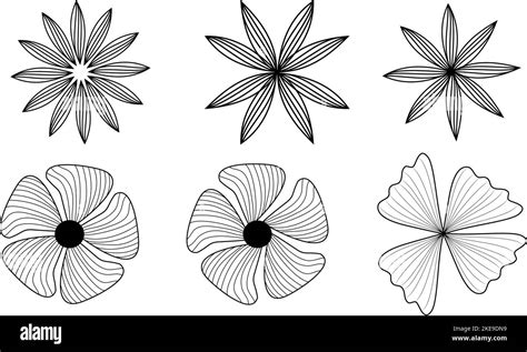 collection of line art flowers Stock Vector Image & Art - Alamy