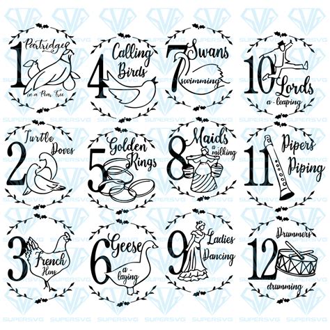 Free Printable 12 Days Of Christmas Clipart