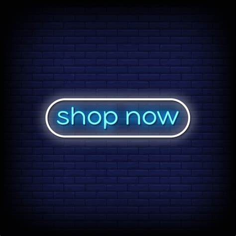 Premium Vector | Shop now neon signs style text