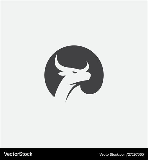 Bull icon logo design buffalo Royalty Free Vector Image