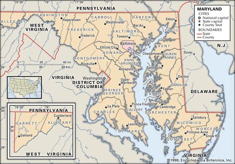 State and County Maps of Maryland