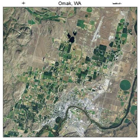 Aerial Photography Map of Omak, WA Washington