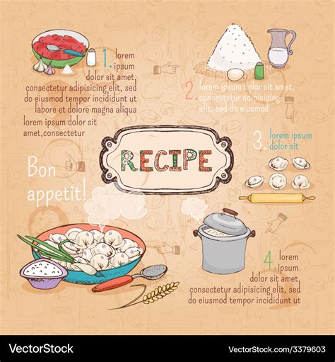 Food ingredients recipe Royalty Free Vector Image