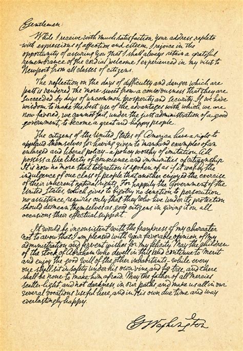 Washington’s Letter | George Washington Institute for Religious Freedom