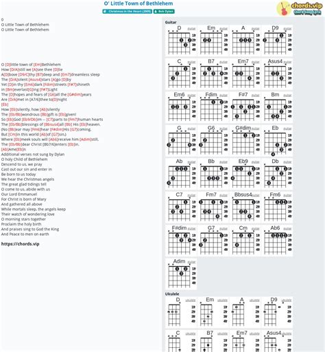 Chord: O' Little Town of Bethlehem - tab, song lyric, sheet, guitar, ukulele | chords.vip