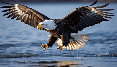 Premium AI Image | Eagle catching the fish in sea