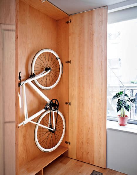 Graham Hill’s NYC Apartment | Bike storage small space, Bike storage home, Bike storage apartment