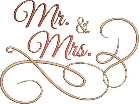 Mr and Mrs Wedding Embroidery Design File Machine Embroidery Pattern ...