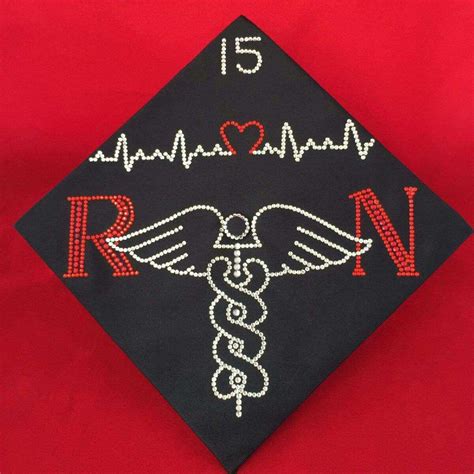 Nursing Custom Rhinestone Graduation Cap Designs