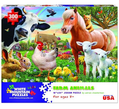 White Mountain Farm Animals Puzzle 300pcs - Puzzles Canada