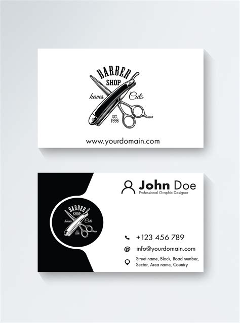 Black and white creative barber shop business card template image_picture free download ...