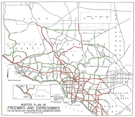 Greater Los Angeles Freeway Plan (1958) : r/MapPorn