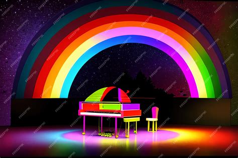 Premium AI Image | The Rainbow Piano