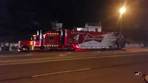 NASCAR hauler parade at Bristol night race August 2015 - YouTube