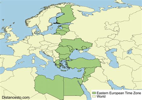 Time Zone Map Of Europe With Cities